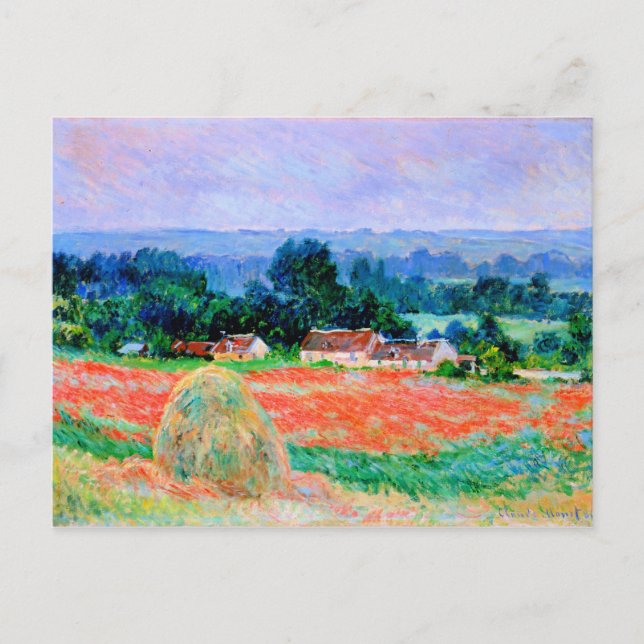 Postal Monet - Haystack en Giverny, arte fino (Anverso)