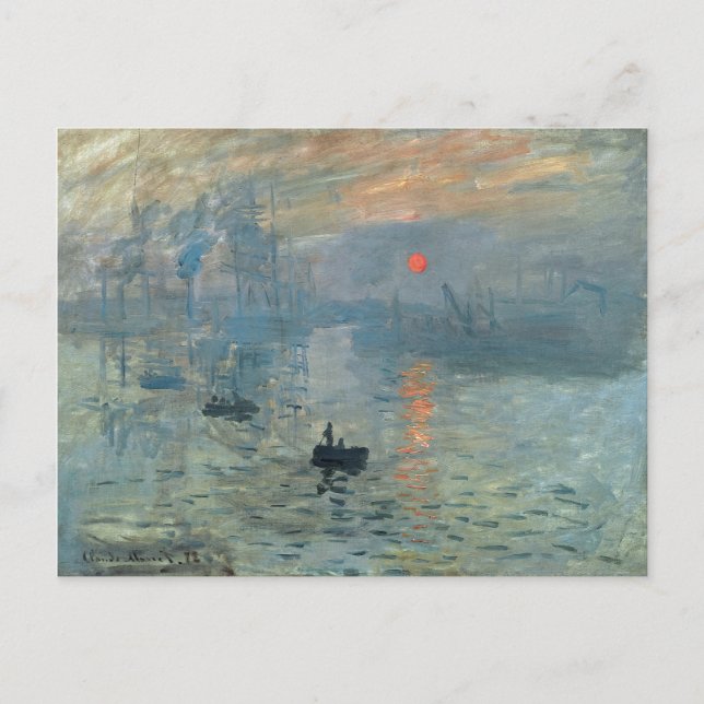 Postal Monet Impression Sunrise Soleil Levant Painting (Anverso)