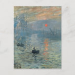 Postal Monet Impression Sunrise Soleil Levant Painting<br><div class="desc">Pintura impresionista de paisaje por Claude Monet - Clásicos Obras Maestras - Serie de pintura natural de Claude Monet - Impresión Sunrise - Soleil Levant</div>