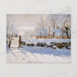 Postal Monet - La urraca<br><div class="desc">Monet - La postal de la Magpie. Impresionante paisaje invernal con ave magpie por Claude Monet,  1869.</div>