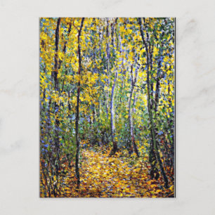 Postal Monet - Lane de madera, zona arbolada de arte fino