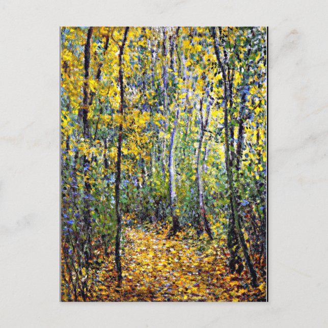 Postal Monet - Lane de madera, zona arbolada de arte fino (Anverso)