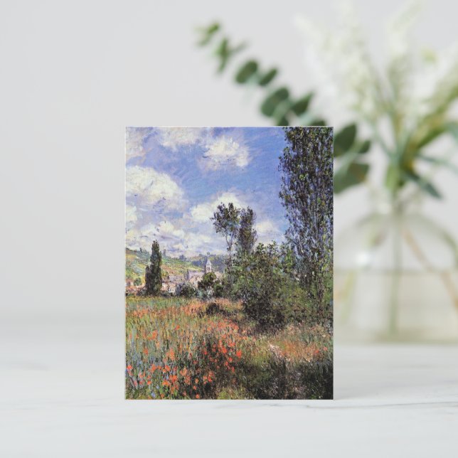 Postal Monet - Lane en el campo de la amapola, (Anverso de pie)