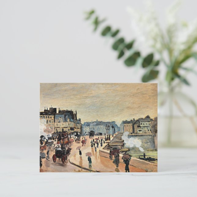 Postal Monet - Le Pont Neuf, pintura impresionista (Anverso de pie)