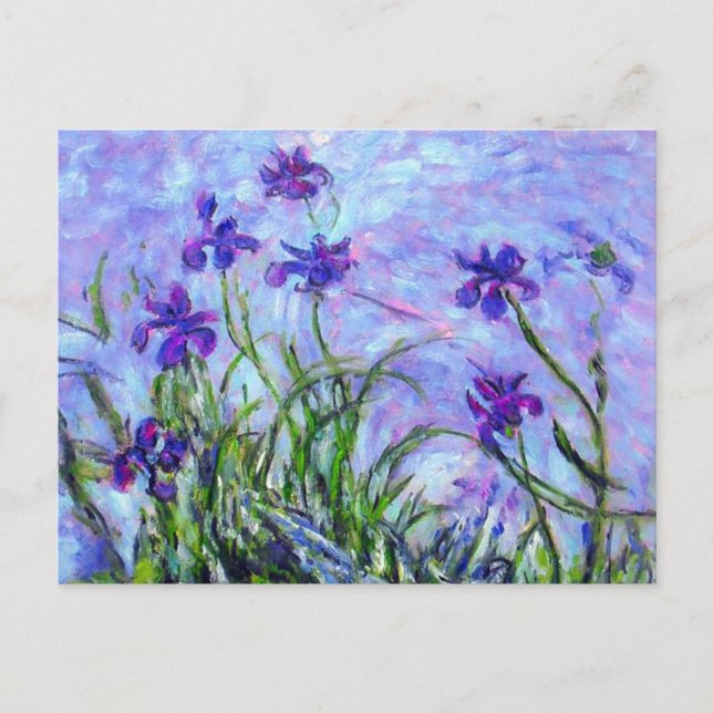 Postal Monet Lilac Irises (Anverso)