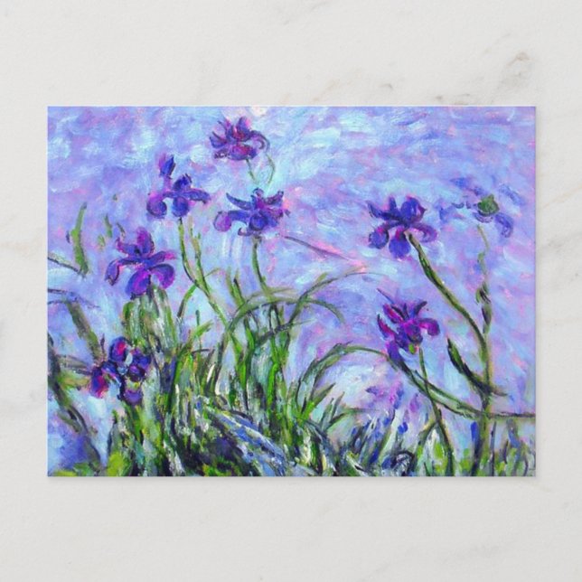 Postal Monet Lilac Irises (Anverso)