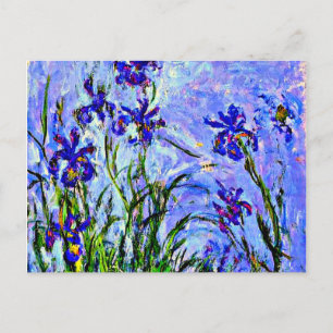 Postal Monet - Lilacs Irises, pintura famosa,