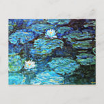 Postal Monet - Lilis de agua, azul<br><div class="desc">Pintura impresionista de Claude Monet.</div>