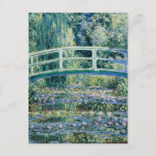 Postal Monet - Lilis de agua y puente japonés
