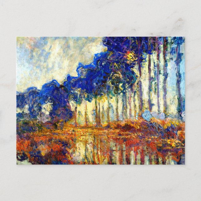 Postal Monet - Los álamos en otoño (Anverso)