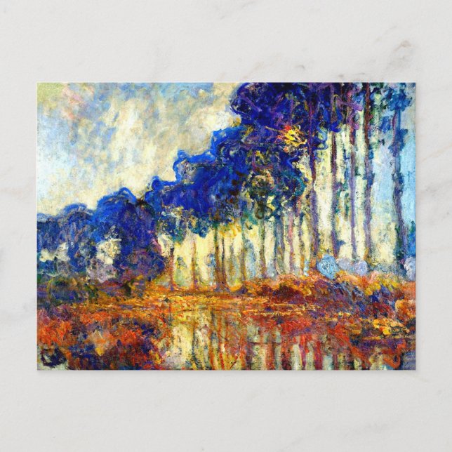 Postal Monet - Los álamos en otoño (Anverso)