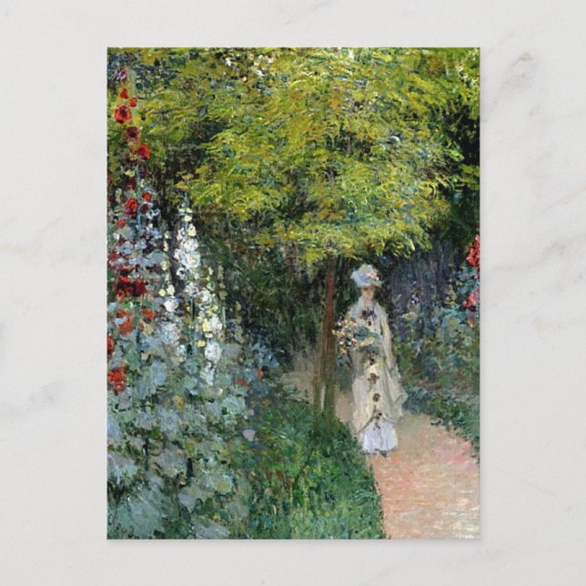 Postal Monet - Los Hollyhocks del jardín (Anverso)