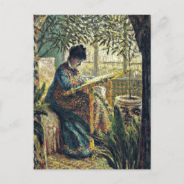 Postal Monet - Madame Monet Embroidering