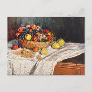 Postal Monet - manzanas y uvas,