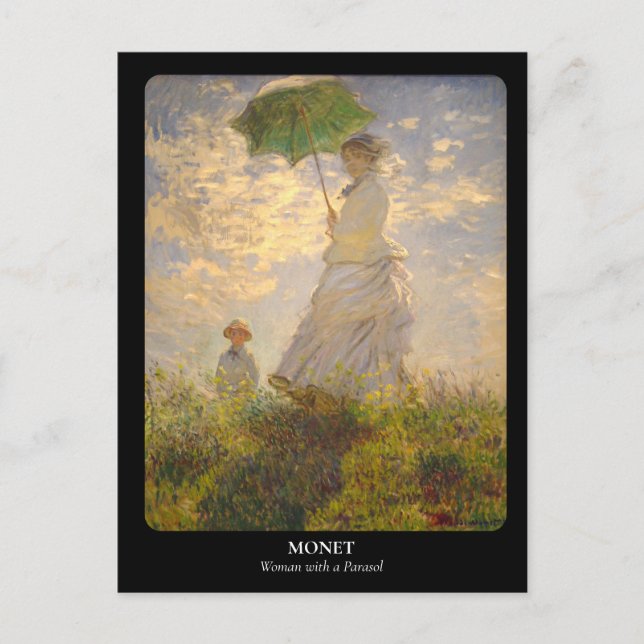 Postal MONET / Mujer con Parasol (Anverso)