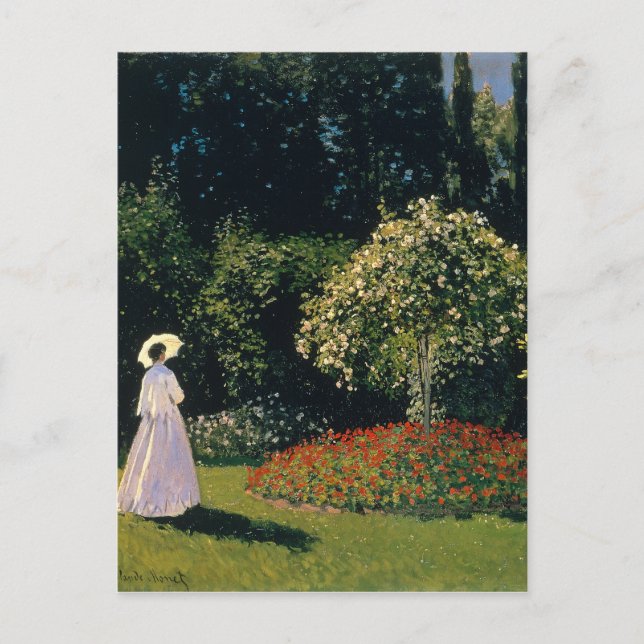 Postal Monet - Mujer en el Jardín (Anverso)