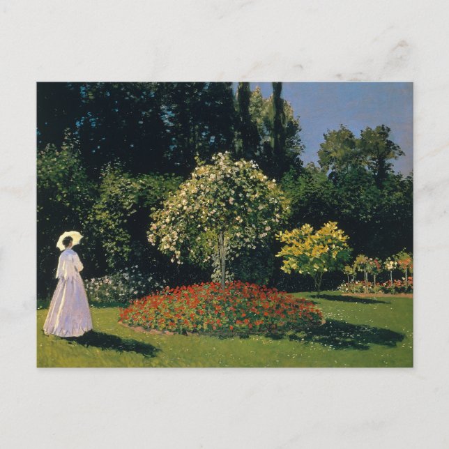 Postal Monet - Mujer en el Jardín (Anverso)