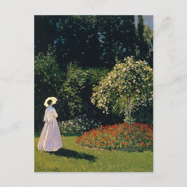 Postal Monet - Mujer en el Jardín (Anverso)