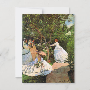 Postal Monet - Mujeres en el jardín