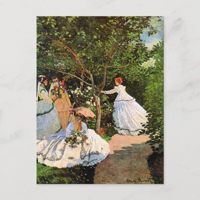 Postal Monet - Mujeres en el jardín (Anverso)