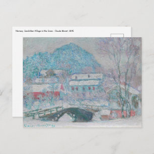 Postal Monet - Noruega, aldea Sandviken en la nieve