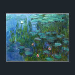 Postal Monet Nympheas Water Lilies Postcard<br><div class="desc">Postal Monet Nympheas Water Lilies. Pintura de aceite en lienzo de 1915. Durante los últimos treinta años de su vida, Monet pintó su estanque de lirios en Giverny. Nympheas representa uno de sus mejores y más queridos trabajos con su rico y variado uso de verdes. Un gran regalo para los...</div>