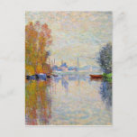 Postal Monet - Otoño en el Sena de Argenteuil<br><div class="desc">Otoño en el Sena de Argenteuil,  famoso cuadro de arte fino del impresionista francés Claude Monet</div>