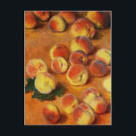 Postal Monet Peaches Postcard<br><div class="desc">Postal de Monet Peaches. Óleo sobre lienzo de 1883. Una de las pinturas de melocotón más populares de todos los tiempos, la vida de Monet, en 1883, conserva deliciosamente el rico naranja y los amarillos de los melocotones de verano. Un gran regalo para los aficionados a Claude Monet, el impresionismo,...</div>