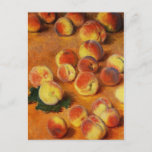 Postal Monet Peaches Postcard<br><div class="desc">Postal de Monet Peaches. Óleo sobre lienzo de 1883. Una de las pinturas de melocotón más populares de todos los tiempos, la vida de Monet, en 1883, conserva deliciosamente el rico naranja y los amarillos de los melocotones de verano. Un gran regalo para los aficionados a Claude Monet, el impresionismo,...</div>