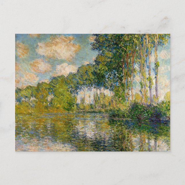 Postal Monet - Poplares a orillas del río Épte (Anverso)
