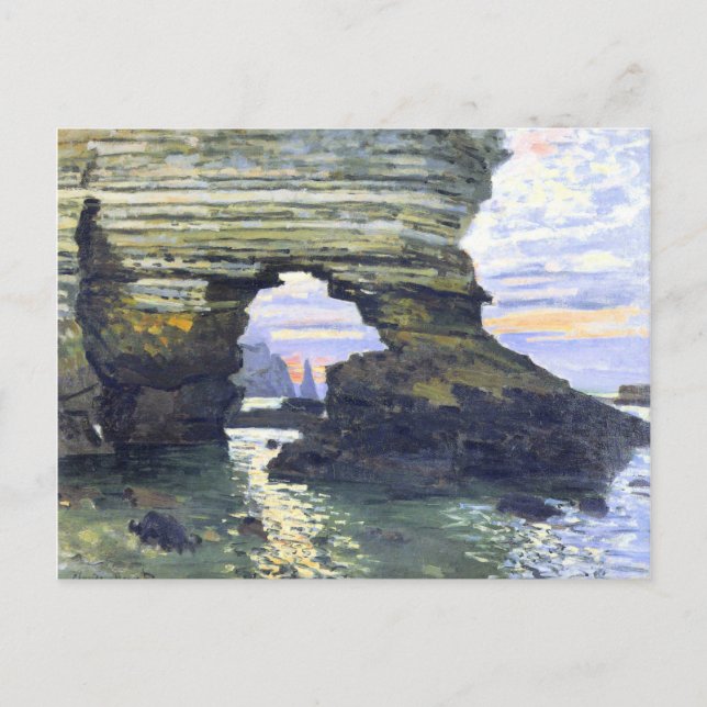 Postal Monet - Port d'amount Etretat, hermosa pintura (Anverso)