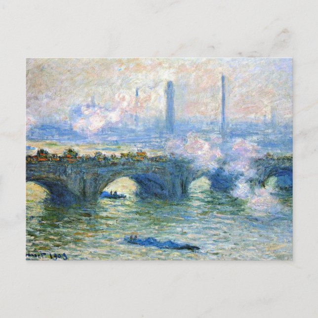 Postal Monet - Puente Waterloo, Londres, (Anverso)