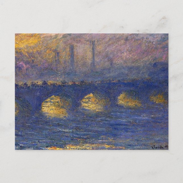 Postal Monet - Puente Waterloo, Tiempo Sobrepasado (Anverso)