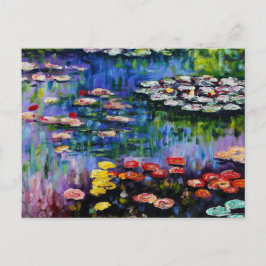 Postal Monet Purple Water Lilies