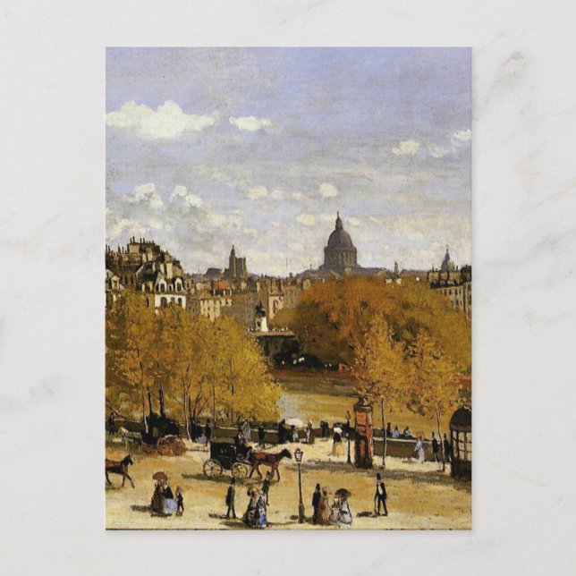 Postal Monet - Quai du Louvre, pintura de arte fino, (Anverso)