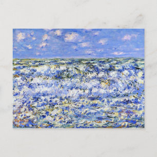 Postal Monet - Rompiendo olas, arte famoso