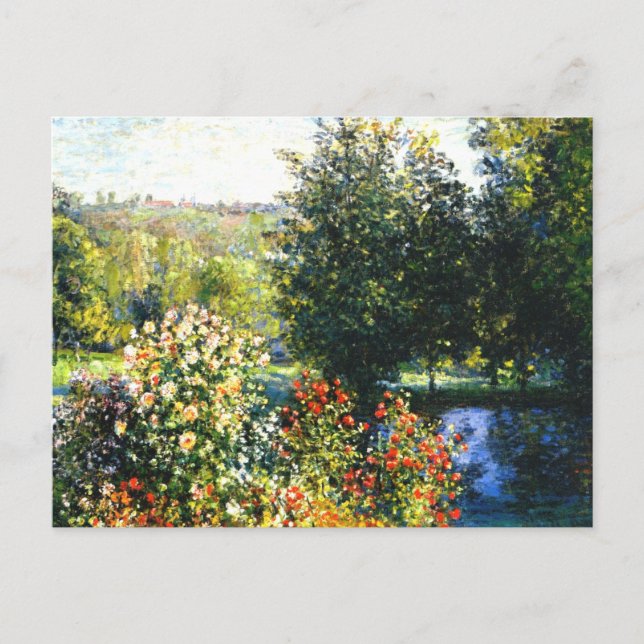 Postal Monet - Rosas en el jardín de Montgeron,  (Anverso)