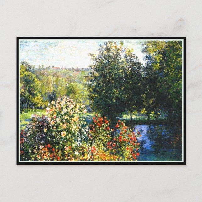 Postal Monet - Rosas en el Jardín de Montgeron, arte fino (Anverso)