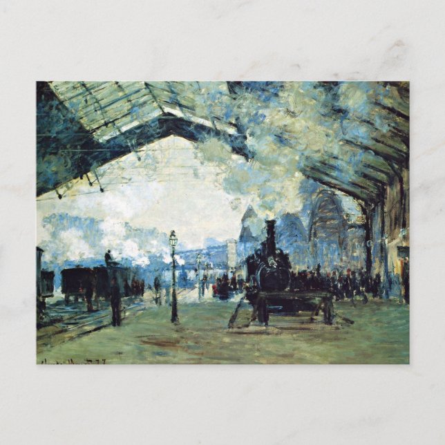 Postal Monet - Saint-Lazare Gare, tren de Normandía, (Anverso)