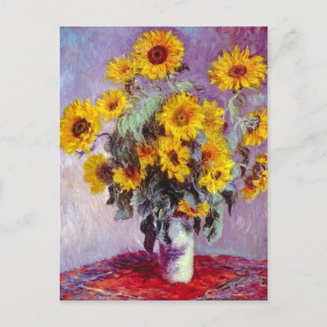 Postal Monet Sunflowers (Anverso)