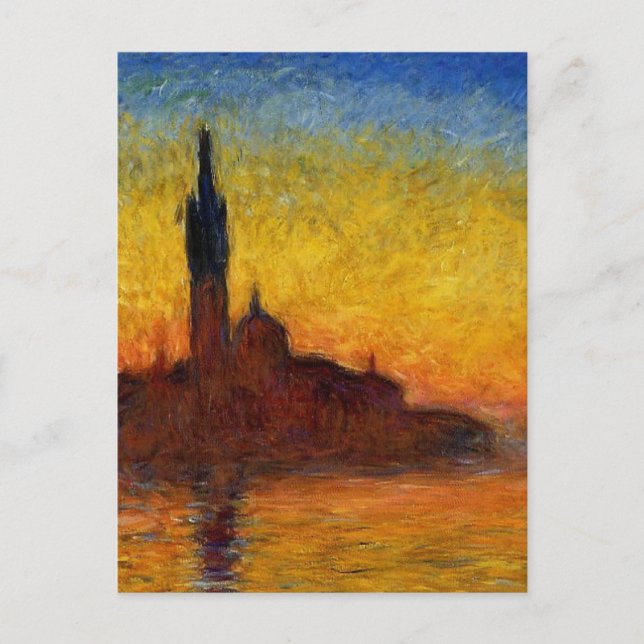 Postal Monet Sunset Venecia Colorido Impresionismo Arte (Anverso)