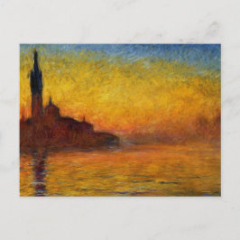 Postal Monet Sunset Venecia Colorido Impresionismo Arte
