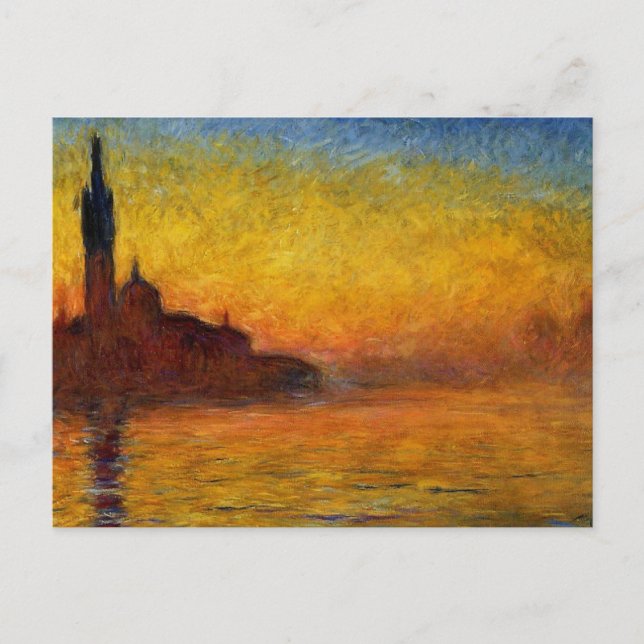 Postal Monet Sunset Venecia Colorido Impresionismo Arte (Anverso)