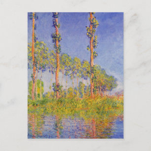 Postal Monet Three Poplars Verano Vintage Paisaje