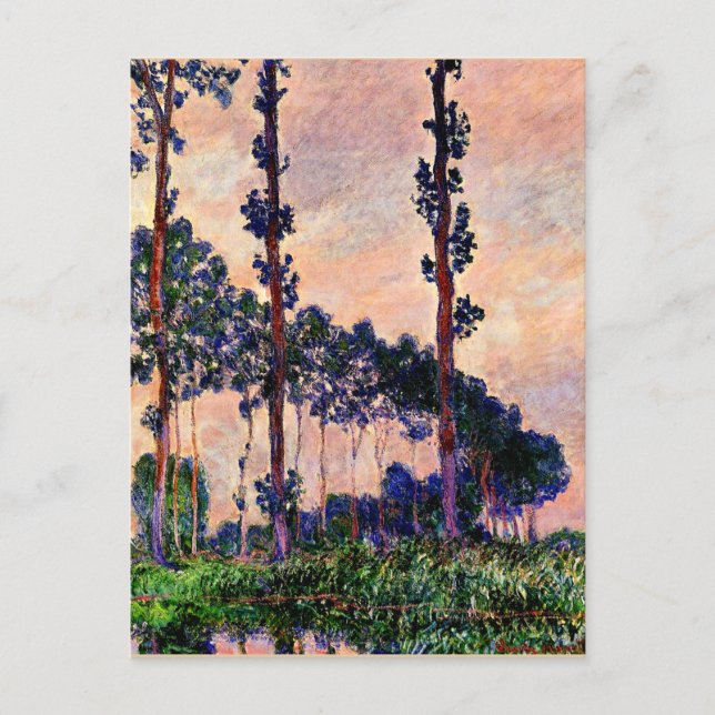 Postal Monet - Tres árboles en clima gris (Anverso)