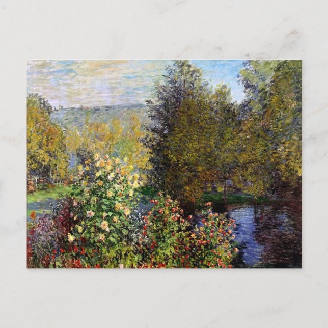 Postal Monet - Un rincón del jardín en Montgeron (Anverso)