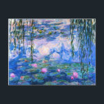 Postal Monet Water Lilies<br><div class="desc">Postal de Monet Water Lilies. Pintura de óleo sobre lienzo de 1916. Monet pintó su famoso estanque de nenúfares obsesivamente durante los últimos años de su carrera, inspirándose en la luz del sol y su efecto cambiante sobre el agua y las flores acuáticas y el follaje. Este cuadro presenta un...</div>