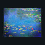 Postal Monet Water Lilies 1906<br><div class="desc">Postal con pintura al óleo de Claude Monet Water Lilies (1906). Una serena vida de la interacción entre la luz y la reflexión sobre hermosas nenúfares en un estanque. Un gran regalo para los aficionados al impresionismo y al arte francés.</div>
