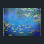 Postal Monet Water Lilies 1906<br><div class="desc">Postal con pintura al óleo de Claude Monet Water Lilies (1906). Una serena vida de la interacción entre la luz y la reflexión sobre hermosas nenúfares en un estanque. Un gran regalo para los aficionados al impresionismo y al arte francés.</div>