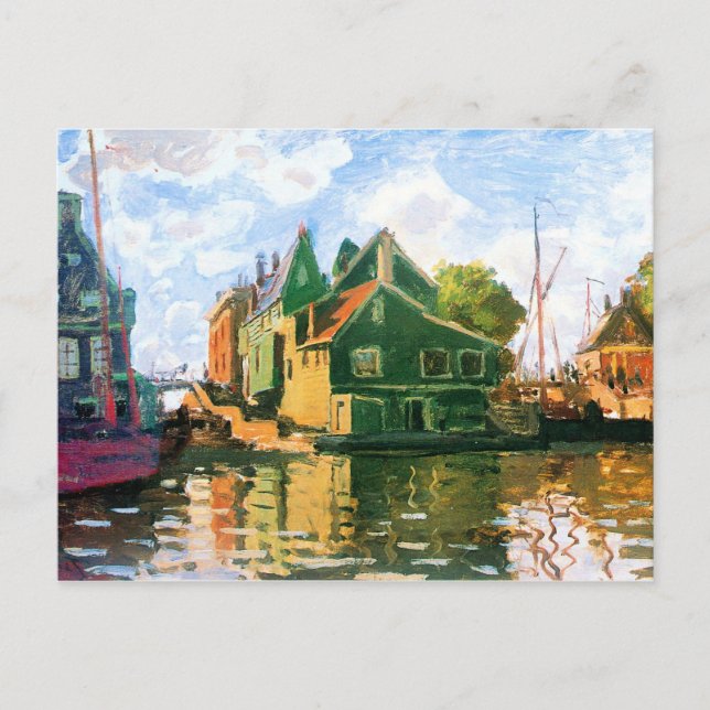 Postal Monet - Zaandam, Canal, pintura de bellas artes de (Anverso)